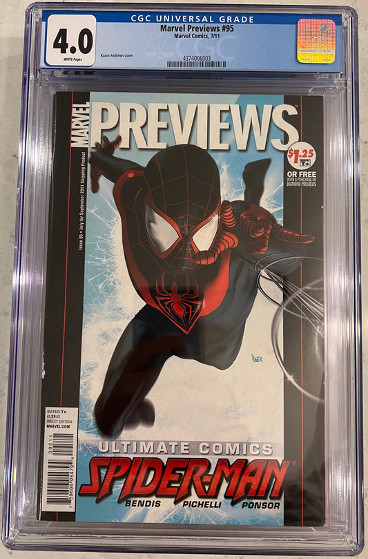 Marvel Previews #95 CGC 4.0 (Marvel, 2011) 1st Miles Morales Cover