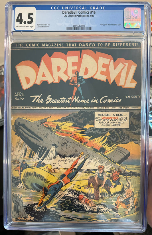 Daredevil Comics #16 CGC 4.5 (Lev Gleason Publications, 1943) Pre-Code Golden Age