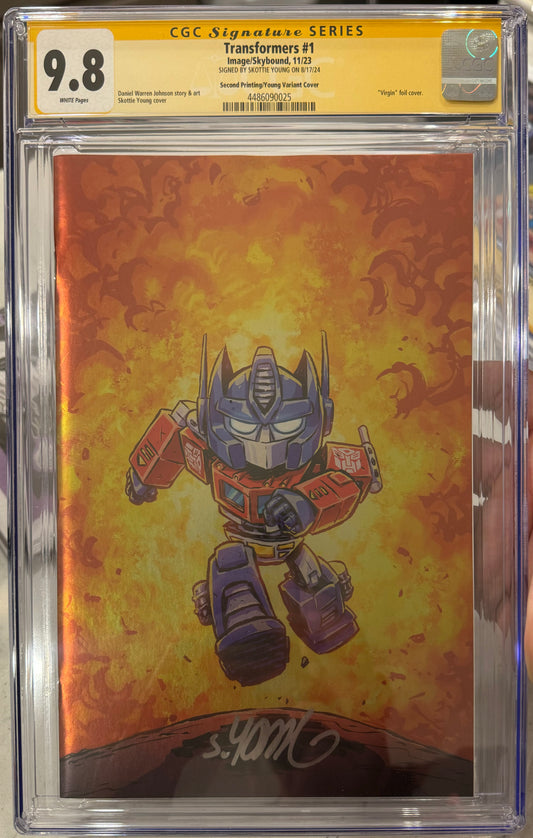 Transformers #1 CGC SS 9.8 (2nd Print Foil) Signed by Skottie Young