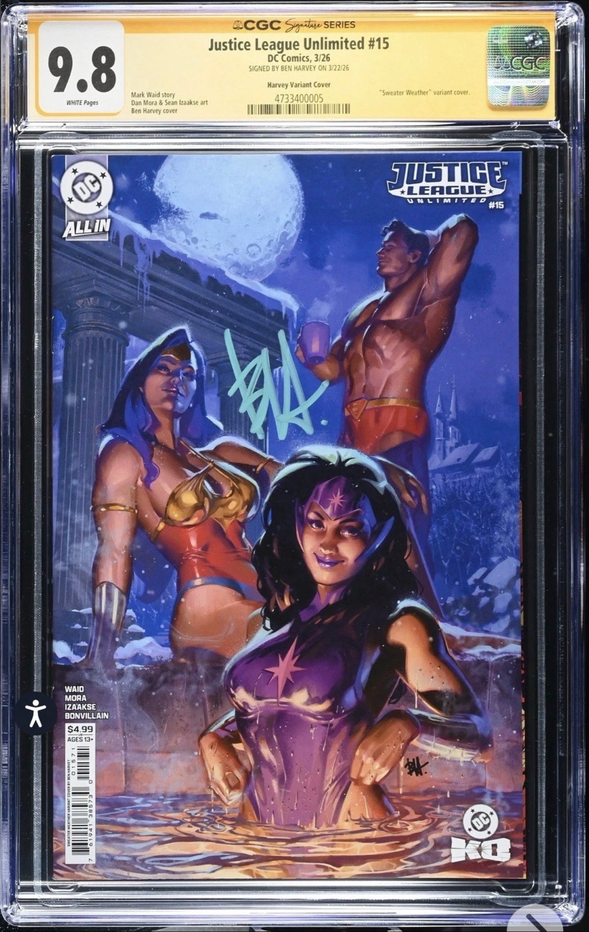 Justice League Unlimited #15 CGC SS 9.8 Signed By Ben Harvey (DC, 2026)