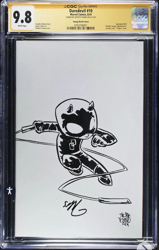 DAREDEVIL #10 CGC SS 9.8 Signed By Skottie Young (2024, 1:50 Virgin Variant) Marvel