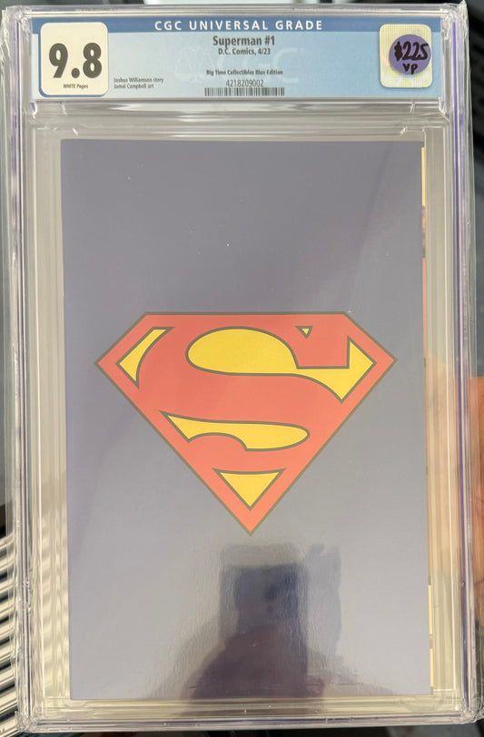 Superman #1 CGC 9.8 (DC, 2023) Big Time Collectibles Blue Foil Edition Variant