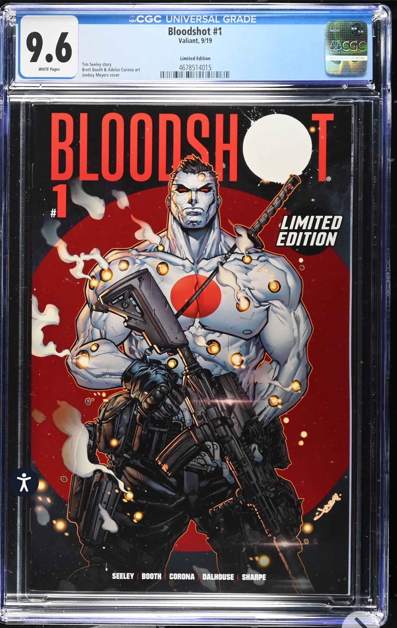 Bloodshot #1 CGC 9.6 (Valiant, 2019) Jonboy Meyers Bloodshot Film DMG Press Junket Rare!