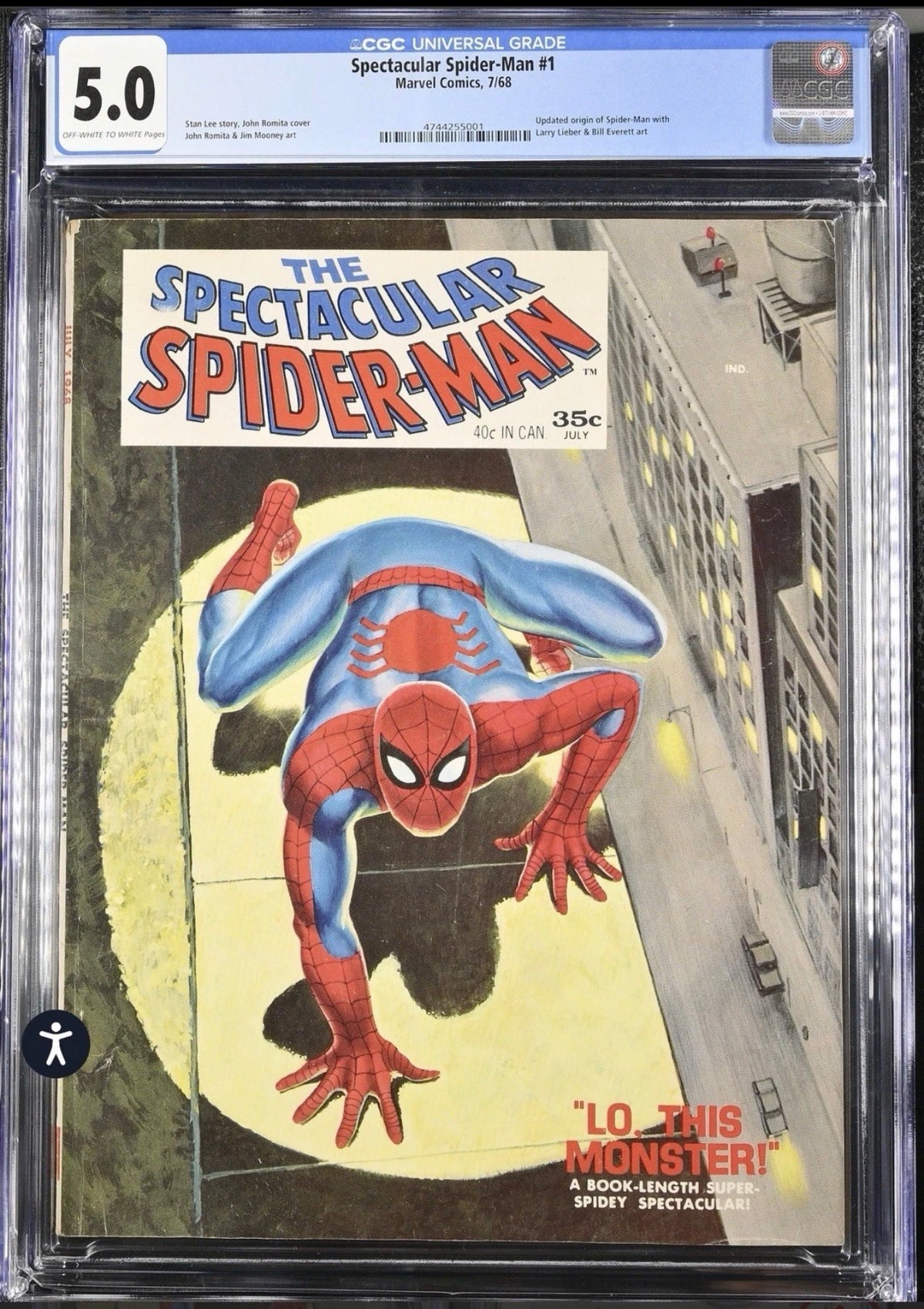 Spectacular Spider-Man #1 CGC 5.0 (Marvel, 1968)