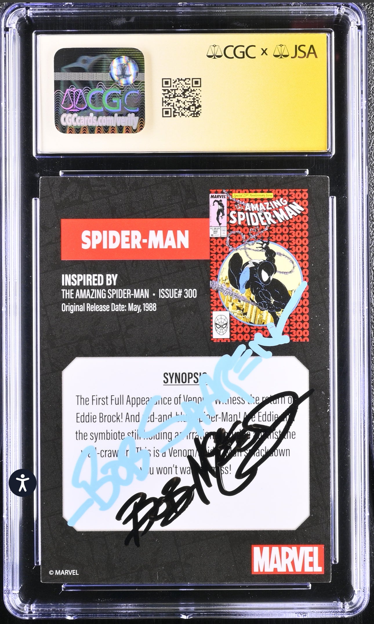 Amazing Spider-Man #300 CGC SS 9.0 McFarlane Toys Card Signed By Bob McLeod & Bob Sharen