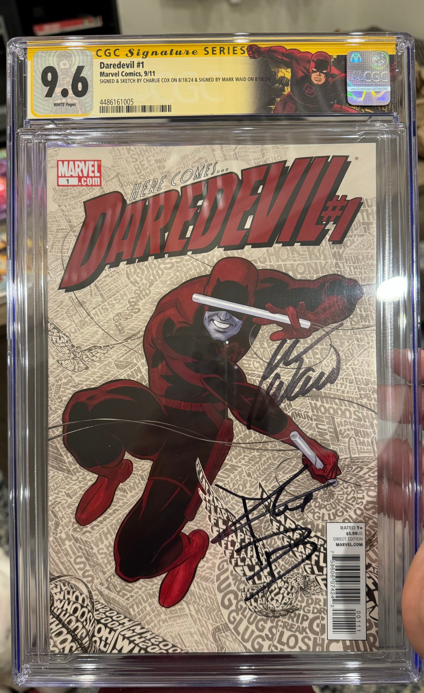 Daredevil #1 CGC SS 9.8 (2011) Signed By Mark Waid & Charlie Cox With Custom CGC Label