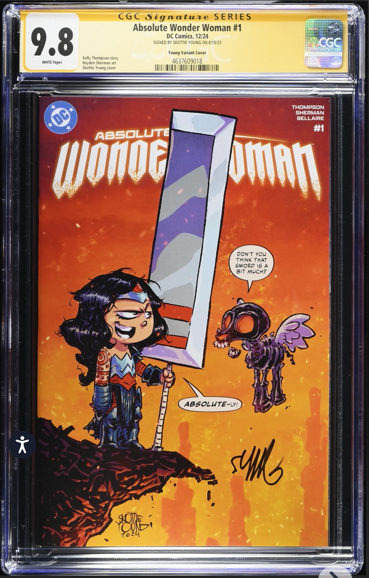ABSOLUTE WONDER WOMAN #1 CGC SS 9.8 (DC, 2024) Signed by Skottie Young