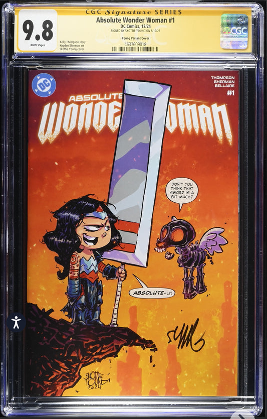 ABSOLUTE WONDER WOMAN #1 CGC SS 9.8 (DC, 2024) Signed by Skottie Young
