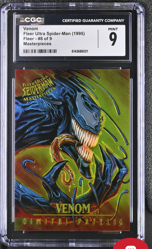 1995 Fleer Ultra Spider-Man Masterpieces Venom Insert #8 CGC 9 Mint