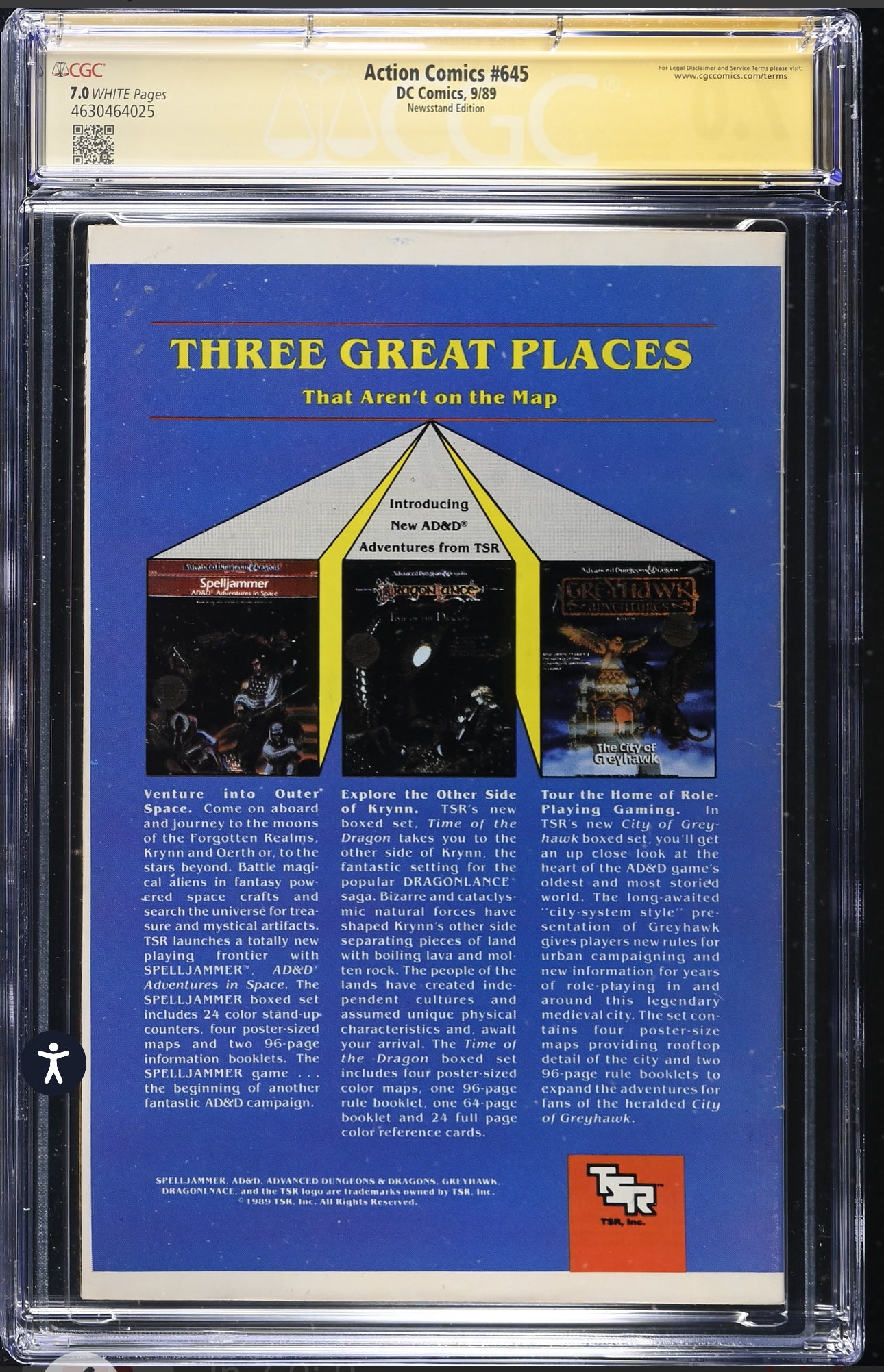 Action Comics #645 CGC SS 7.0 (DC, 1989) Signed By Roger Stern & Brett Breeding 1st App of Maxima