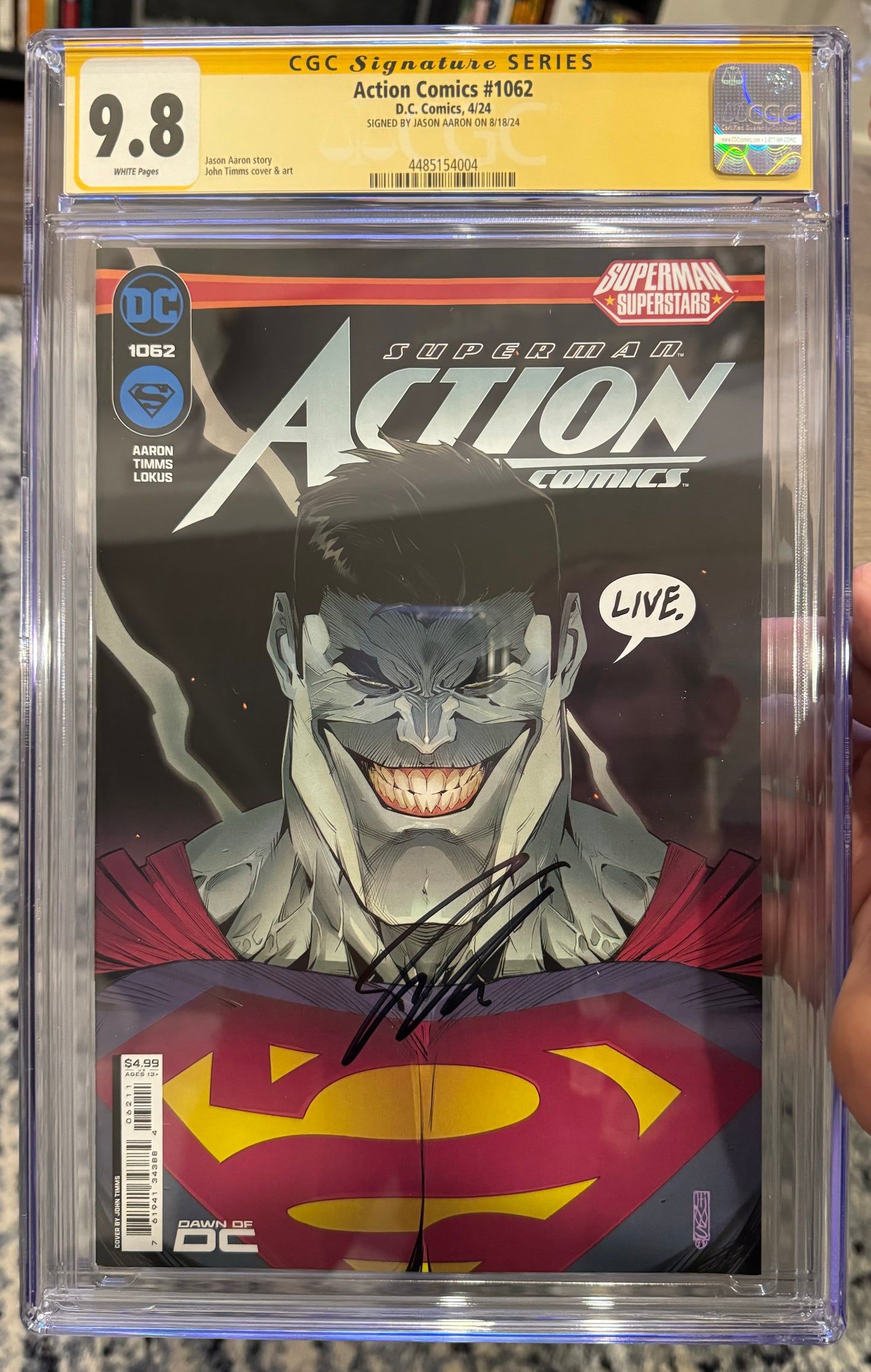 Action Comics #1062 CGC SS 9.8 (DC, 2024) Signed By Jason Aaron (Bizarro Story)