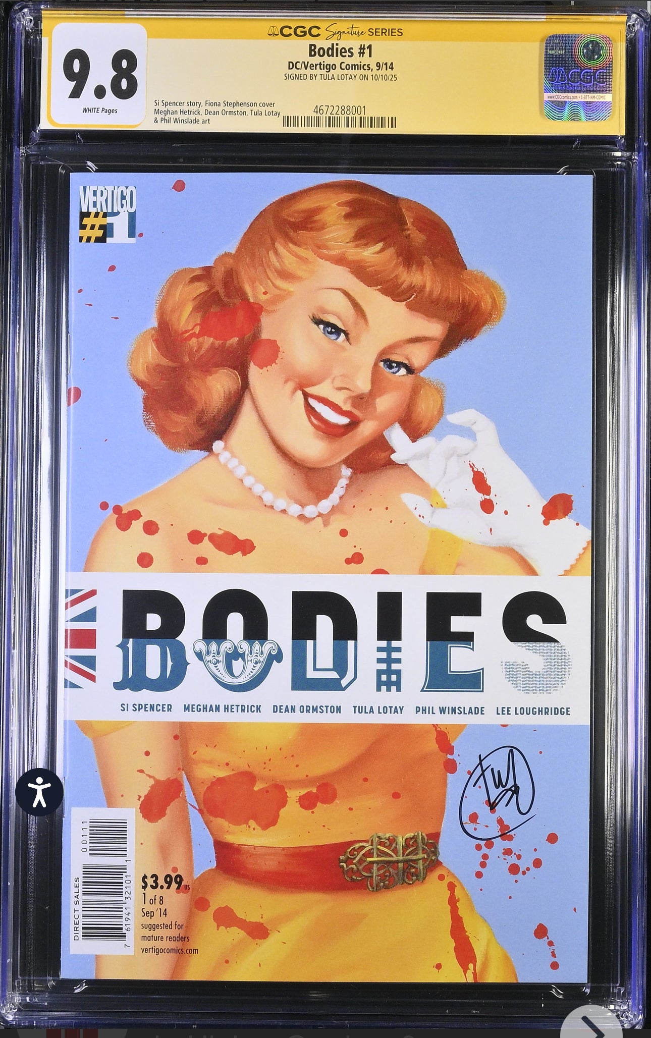 Bodies #1 CGC SS 9.8 Signed By Tula Lotay (DC/Vertigo, 2014) Netflix Series