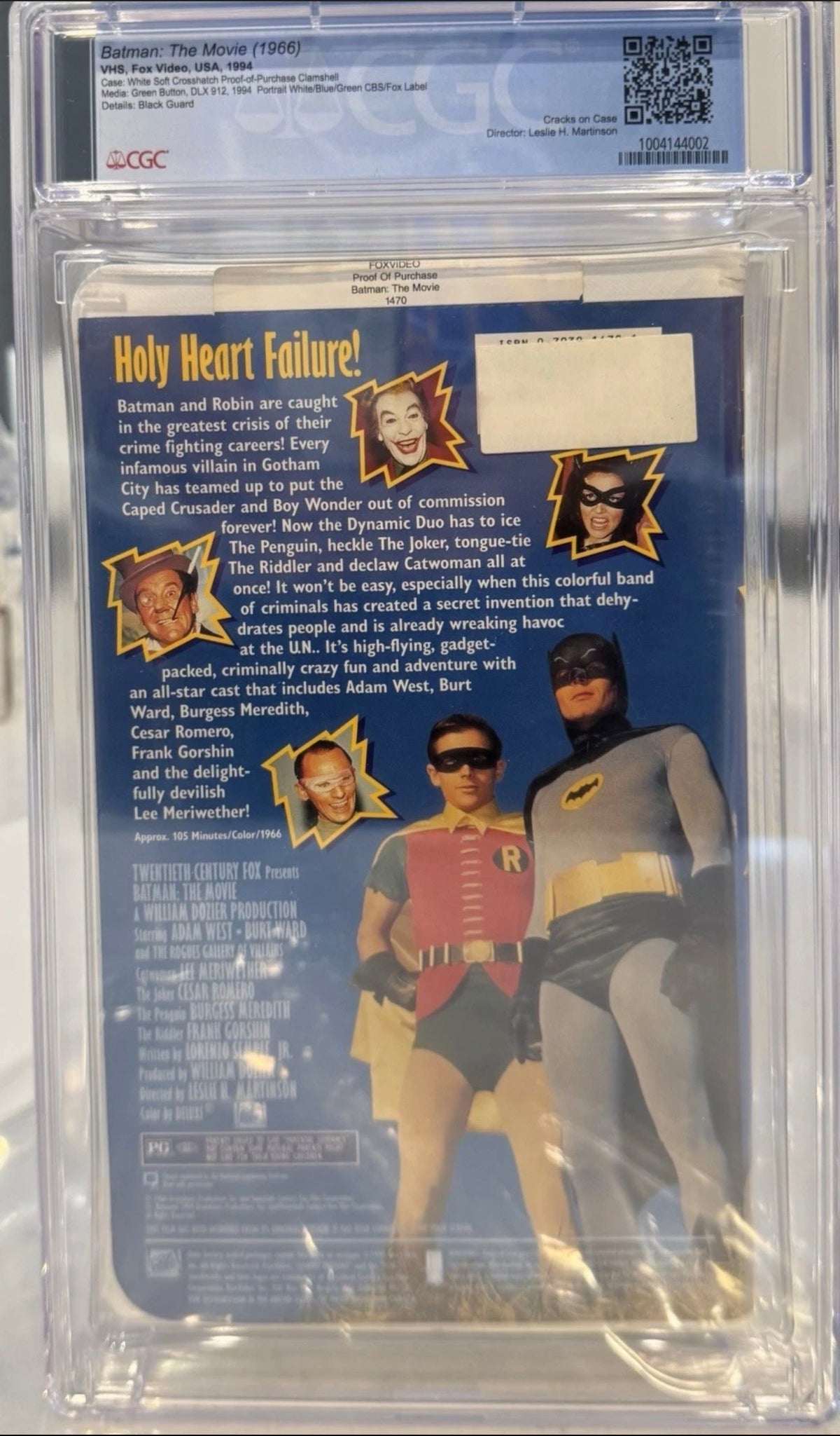 Batman: The Movie VHS CGC 8.0 (Fox Video, 1994, Family) Case 6.5, Media 9.8