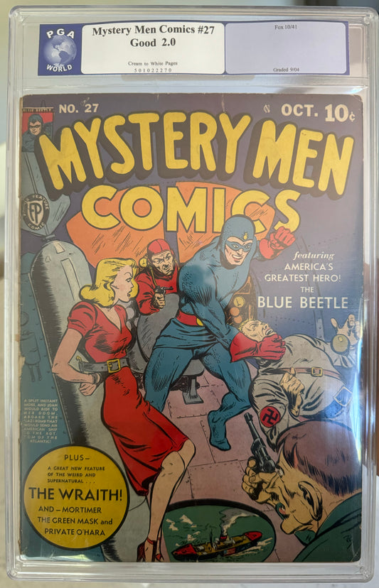 Mystery Men Comics #27 PGA 2.0 (Fox, 1941) Blue Beetle (Golden Age)