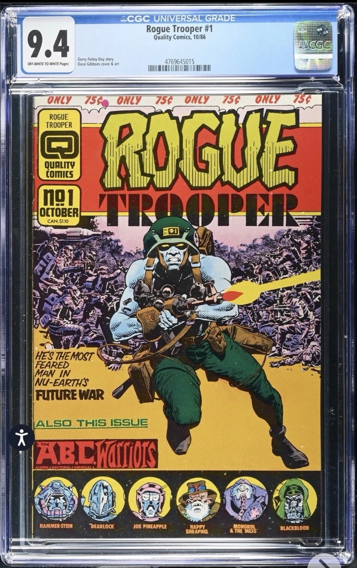 Rogue Trooper #1 CGC 9.4 Quality Comics 1986