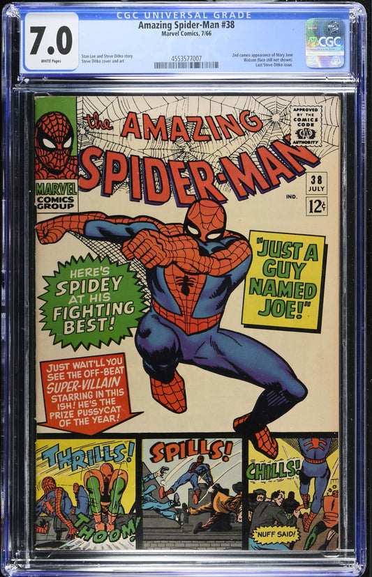 Amazing Spider-Man #38 CGC 7.0 (Marvel, 1966) 2nd app. Mary Jane (cameo)