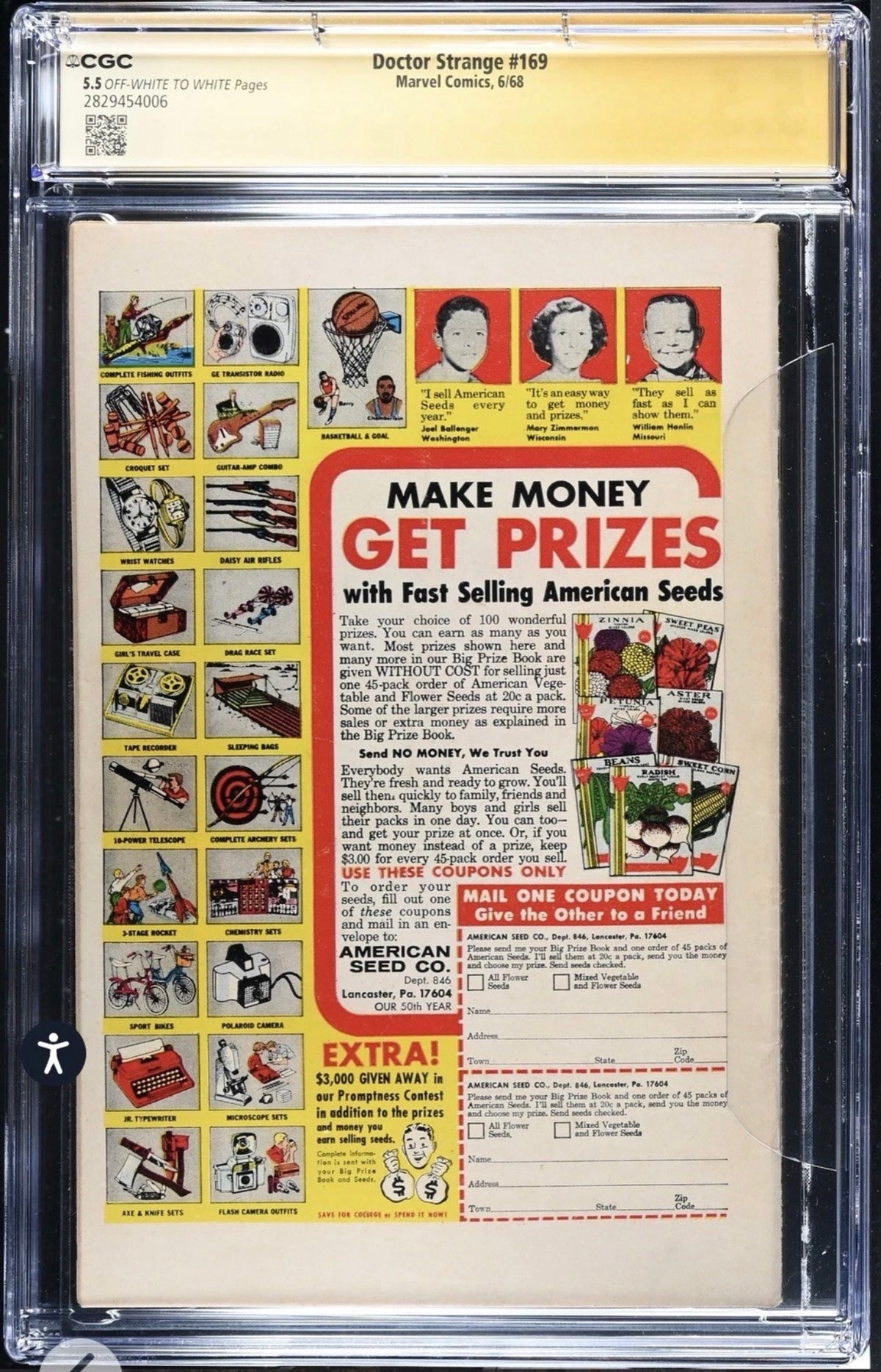 Doctor Strange #169 CGC SS 5.5 Signed By Roy Thomas (Marvel, 1968)