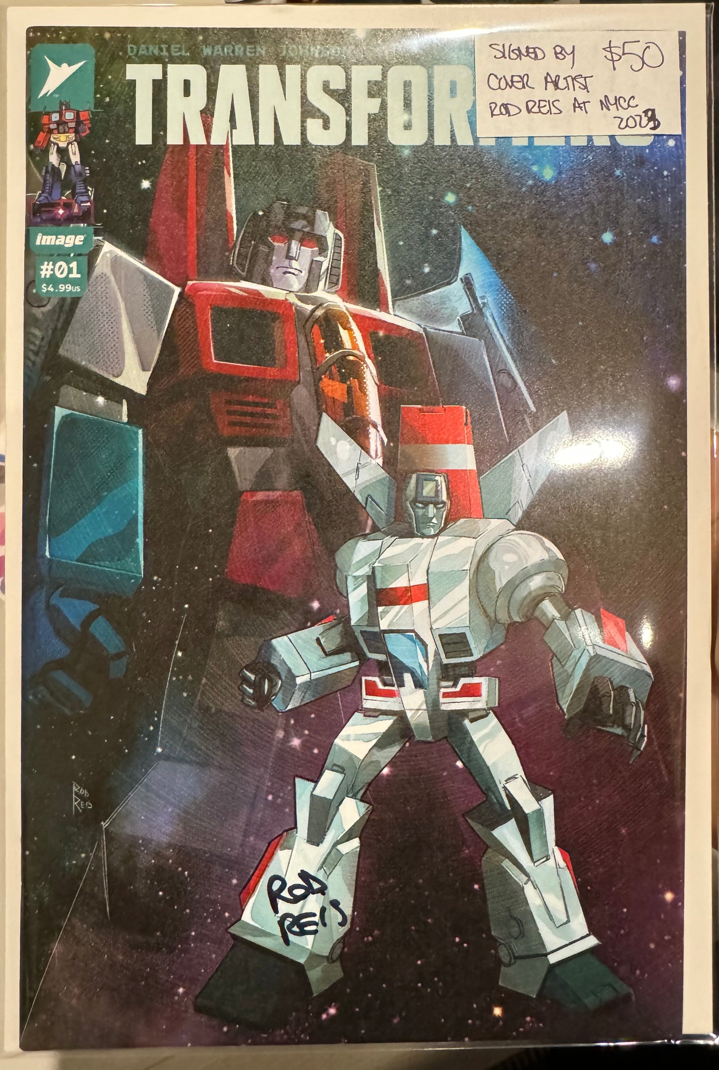 Transformers #1 (Image/Skybound,2023) Signed by Rod Reis (NYCC Rod Reis Variant)