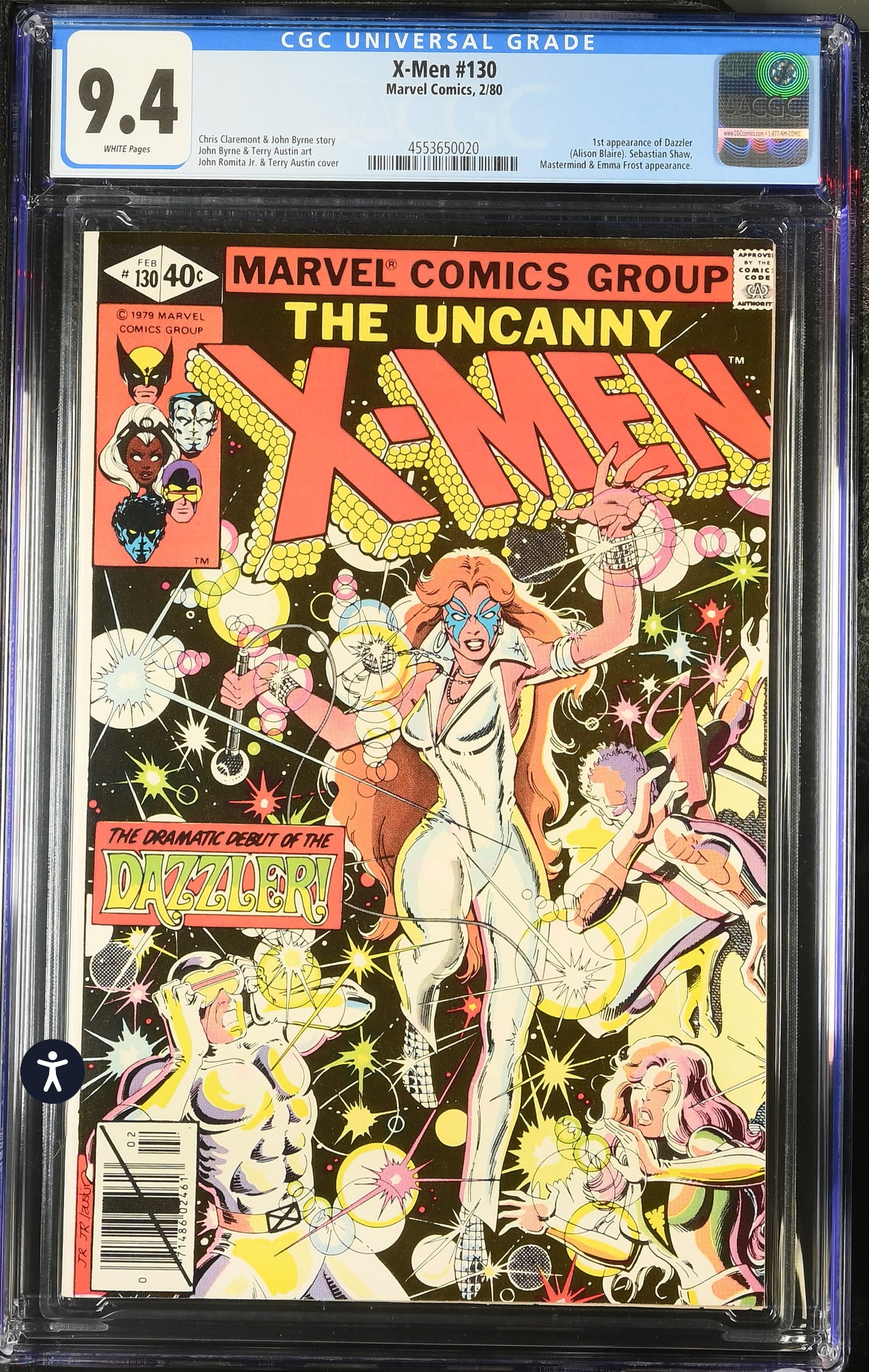 Uncanny X-MEN #130 (Marvel, 1980) CGC 9.4, 1st Dazzler Appearance, Chris Claremont