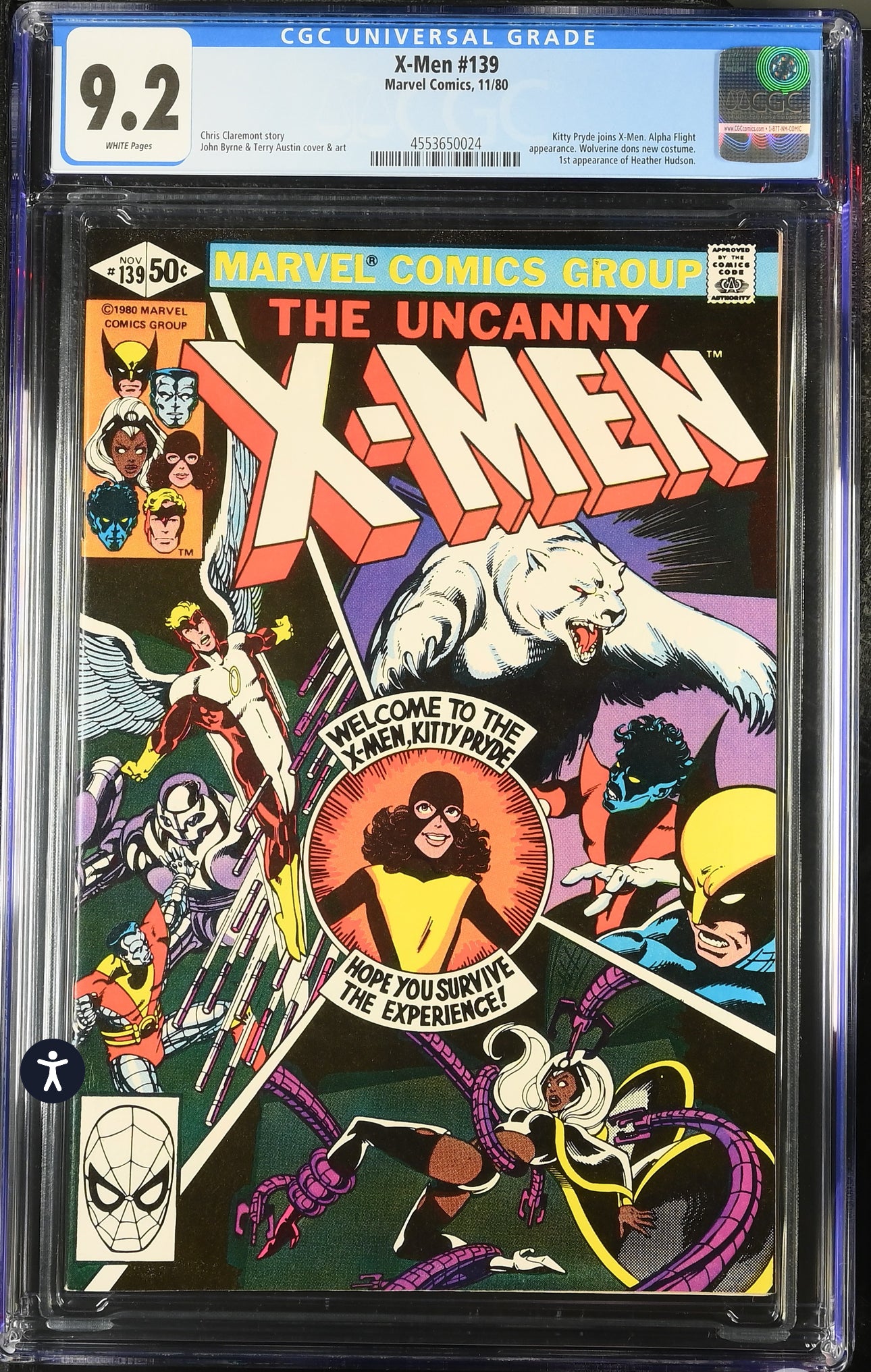 Uncanny X-Men #139 CGC 9.2 (Marvel, 1980) 1st appearance of Heather Hudson