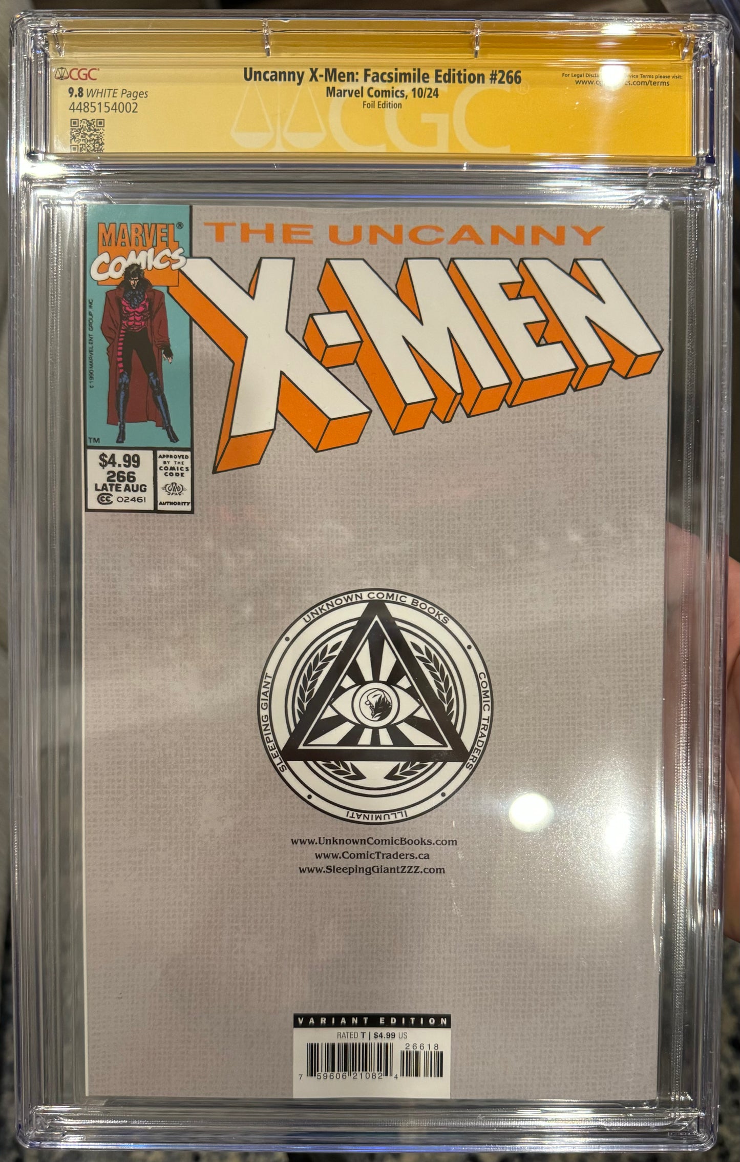 UNCANNY X-MEN #266 CGC 9.8 (Marvel, 2024) Foil Facsimile Signed by Chris Claremont and Joe Rubinstein