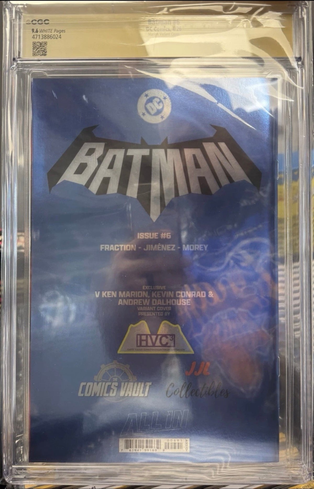 Batman #6 CGC SS 9.6 (DC, 2026) Foil Variant Signed & Sketched By V Ken Marion & Kevin Conrad (Convention Foil Variant)