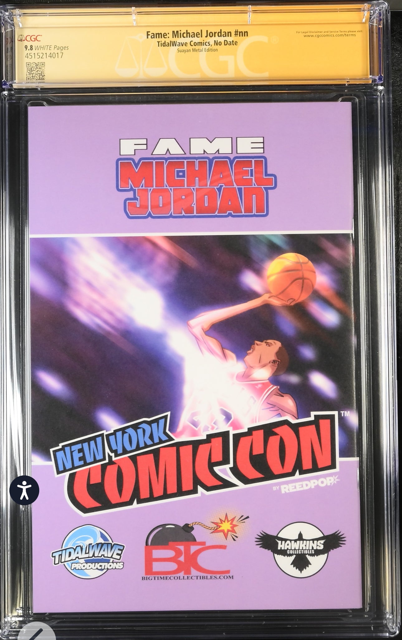 Fame: Michael Jordan #nn CGC SS 9.8 (Tidalwave, 2024) Metal Edition Signed & Remarqued by Mico Suayan