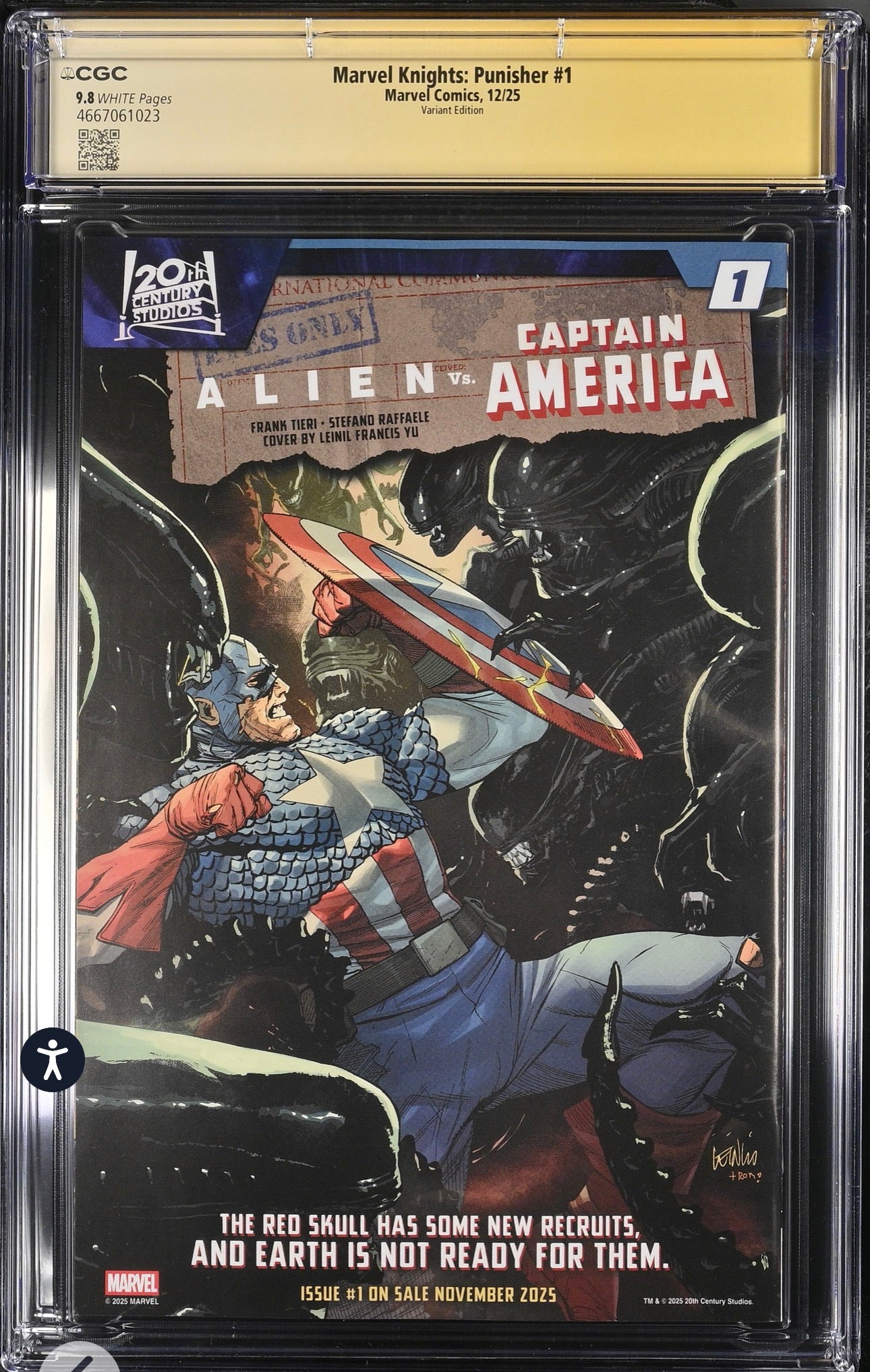 MARVEL KNIGHTS: PUNISHER #1 CGC SS 9.8 (Marvel, 2025) Signed & Sketch By Ben Harvey