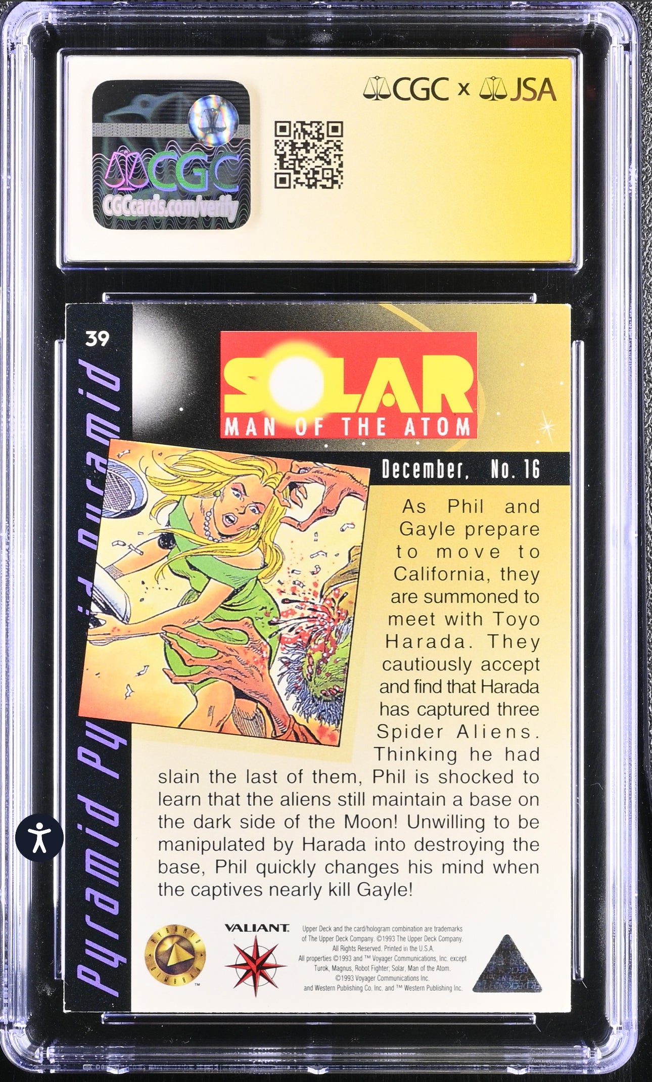 1993 Upper Deck Valiant Era #16 Solar Man Of Atom CGC SS 6.5 Signed Bob Wiacek