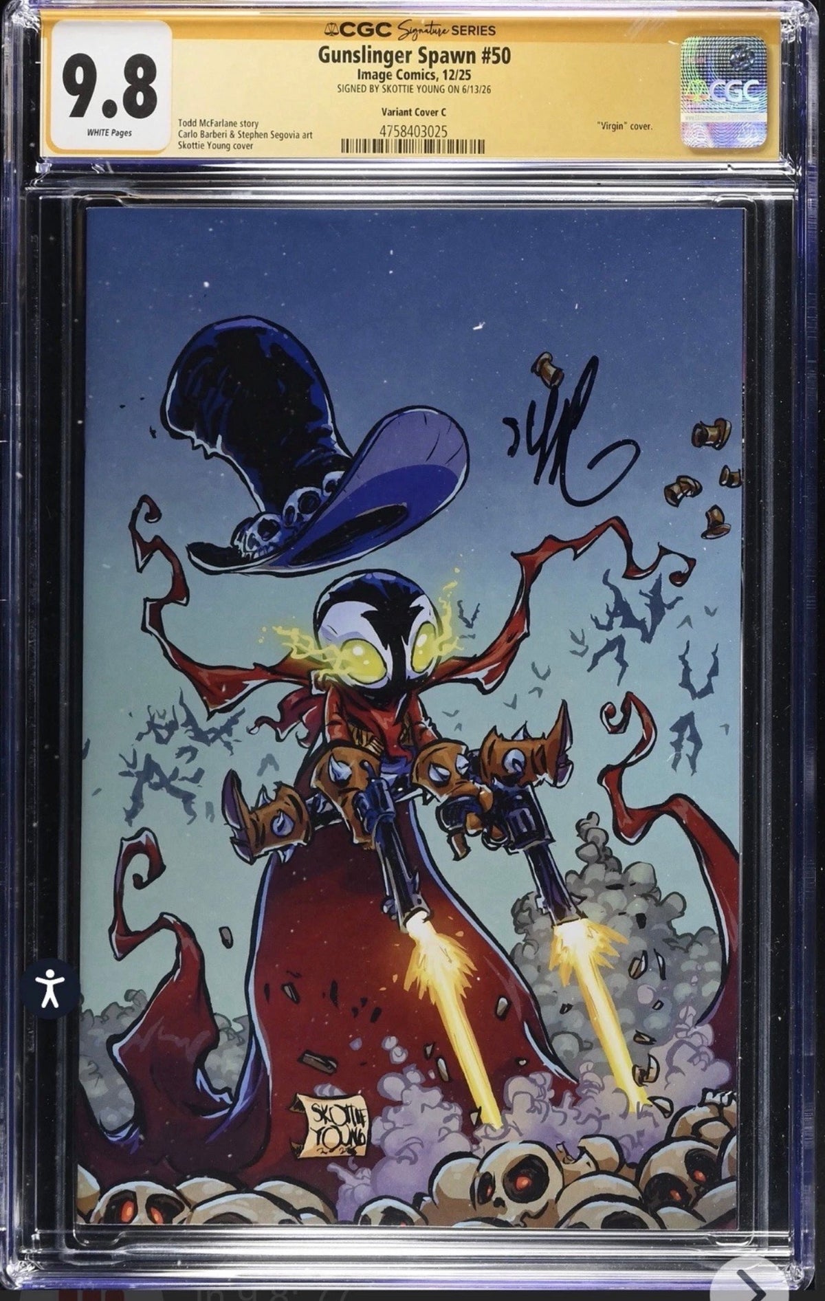 Connecting Set x3 CGC SS 9.8 Signed By Skottie Young (King Spawn, Scorched, Gunslinger Spawn #50) Image,