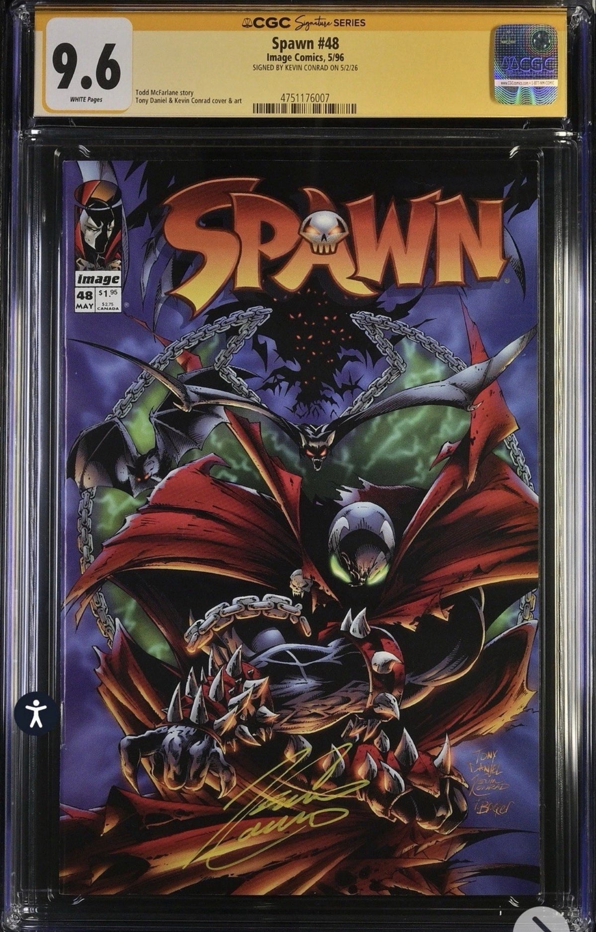 Spawn #48 CGC SS 9.6 Signed By Kevin Conrad (Image, 1996)
