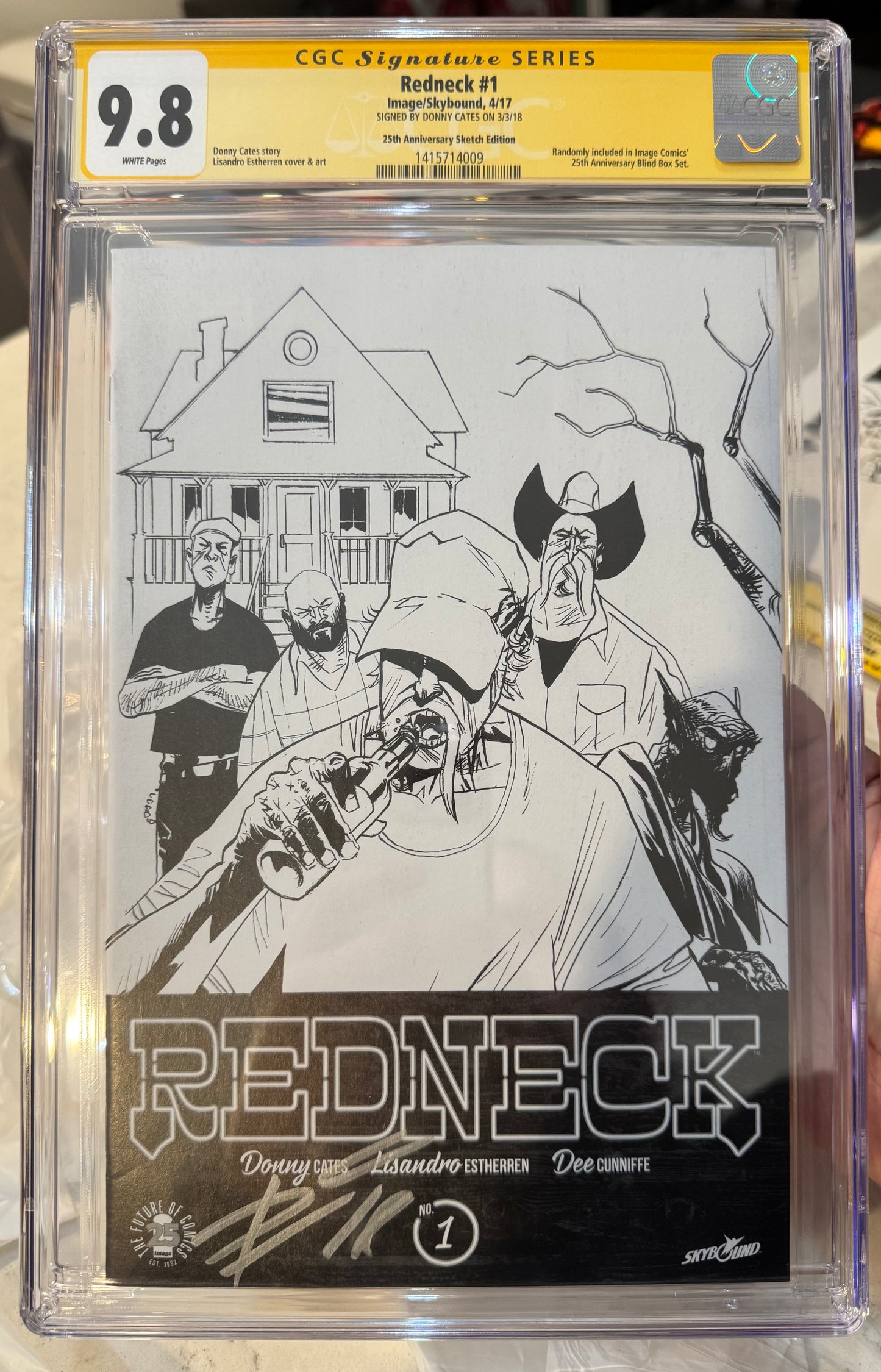 Redneck #1 CGC SS 9.8 (Image/Skybound) 25th Anniversary Sketch Variant Signed By Donny Cates