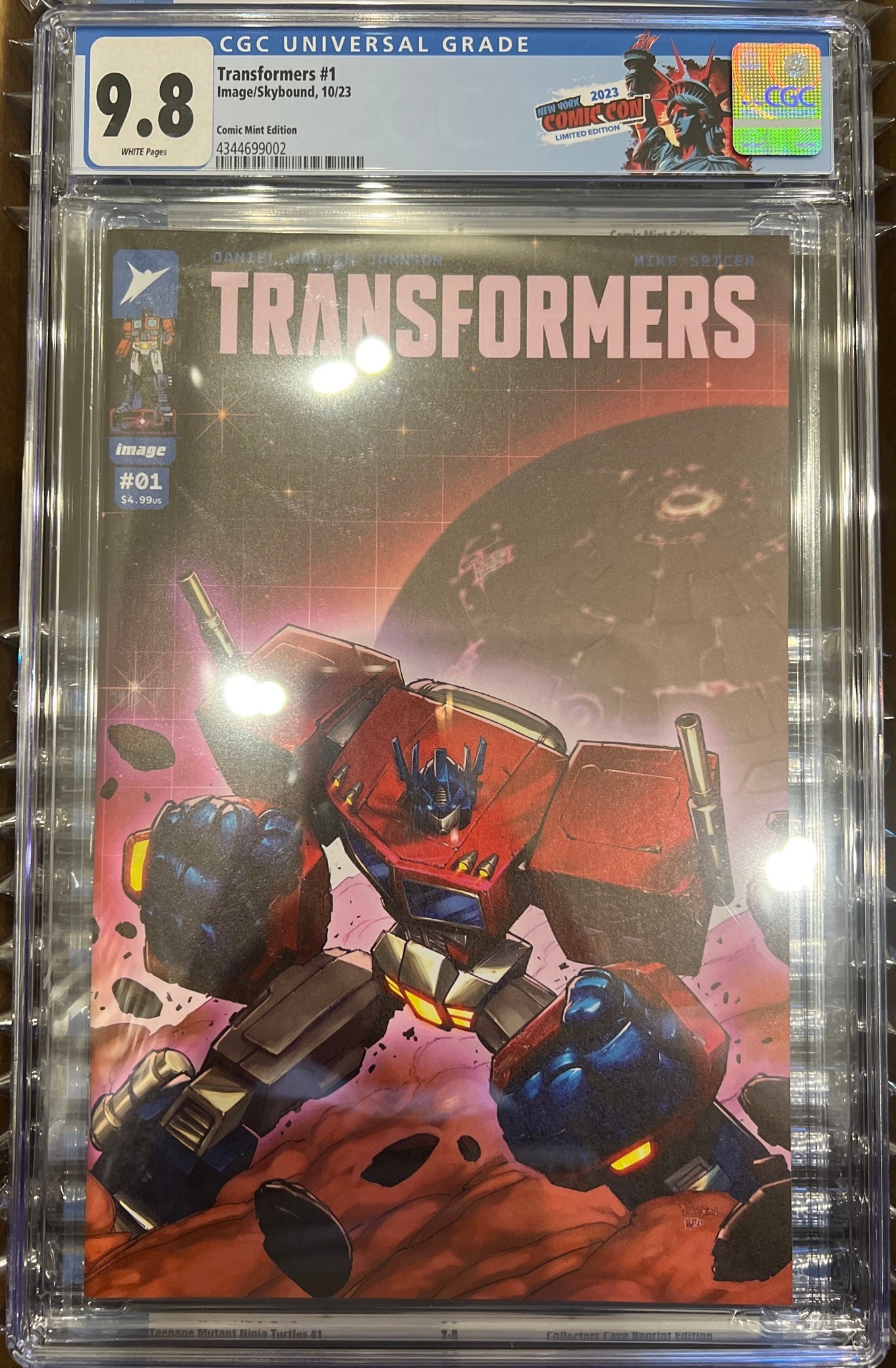 Transformers #1 CGC 9.8 (NYCC Mike Bowden Variant) W/ Custom Label