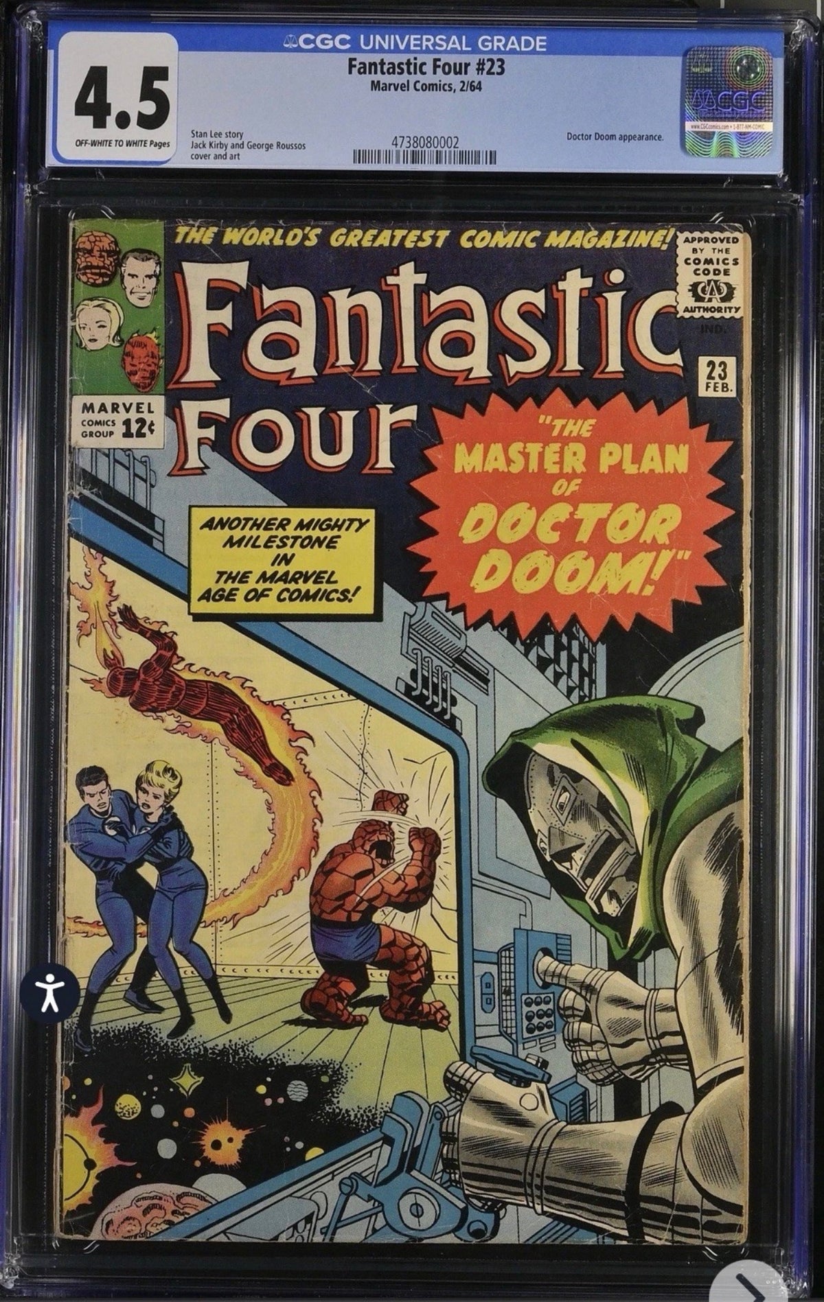 Fantasic Four #23 1964 CGC 4.5 (Marvel, 1964) Doctor Doom Appearance