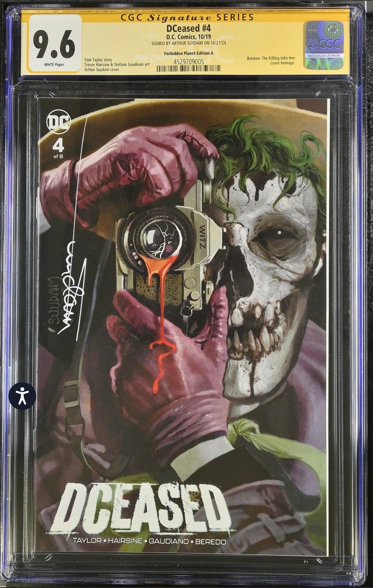 Dceased #4 CGC SS 9.6 (DC, 2019) Forbidden Planet Variant Signed By Arthur Suydam