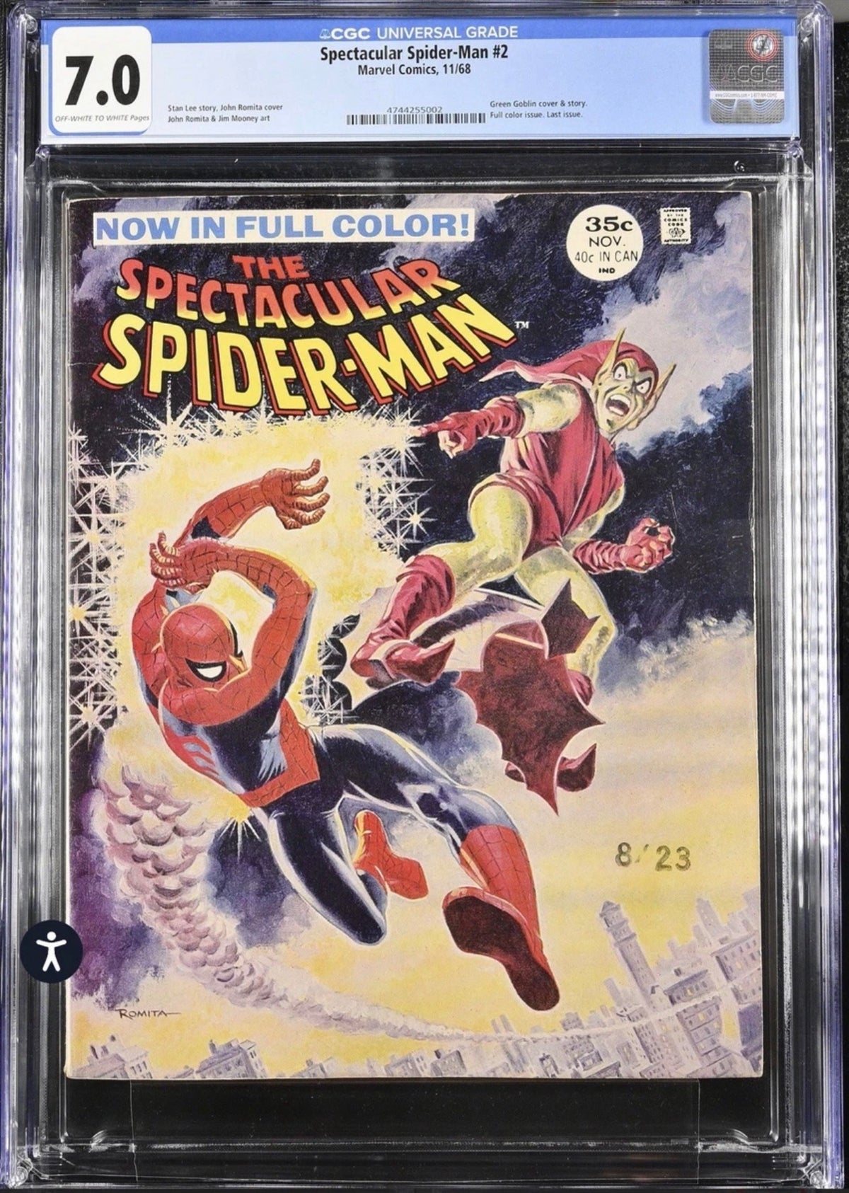 Spectacular Spider-Man #2 CGC 7.0 (Marvel, 1968) Green Goblin Cover