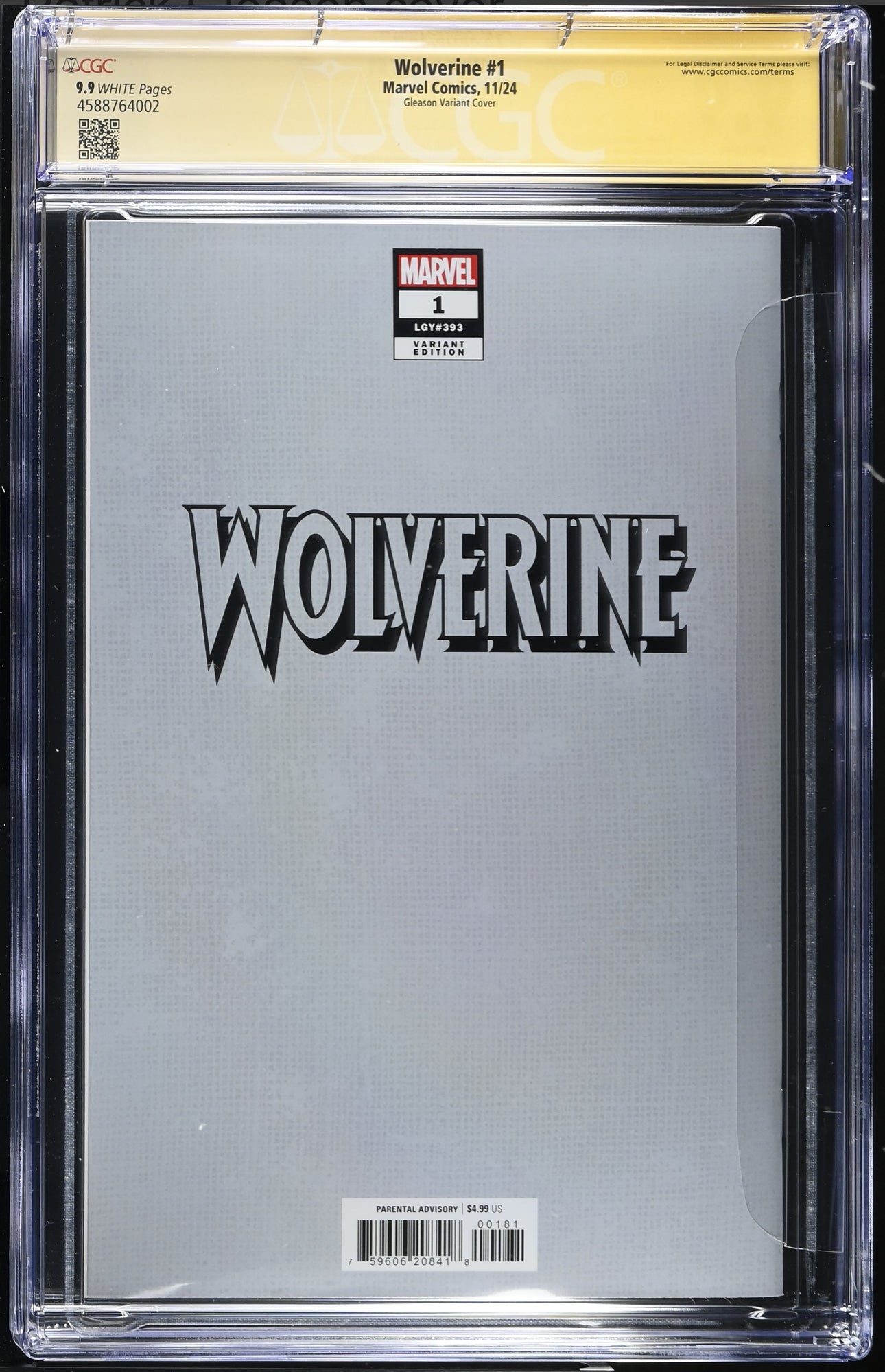 Wolverine #1 CGC SS 9.9 (Marvel, 2024) Signed by Patrick Gleason