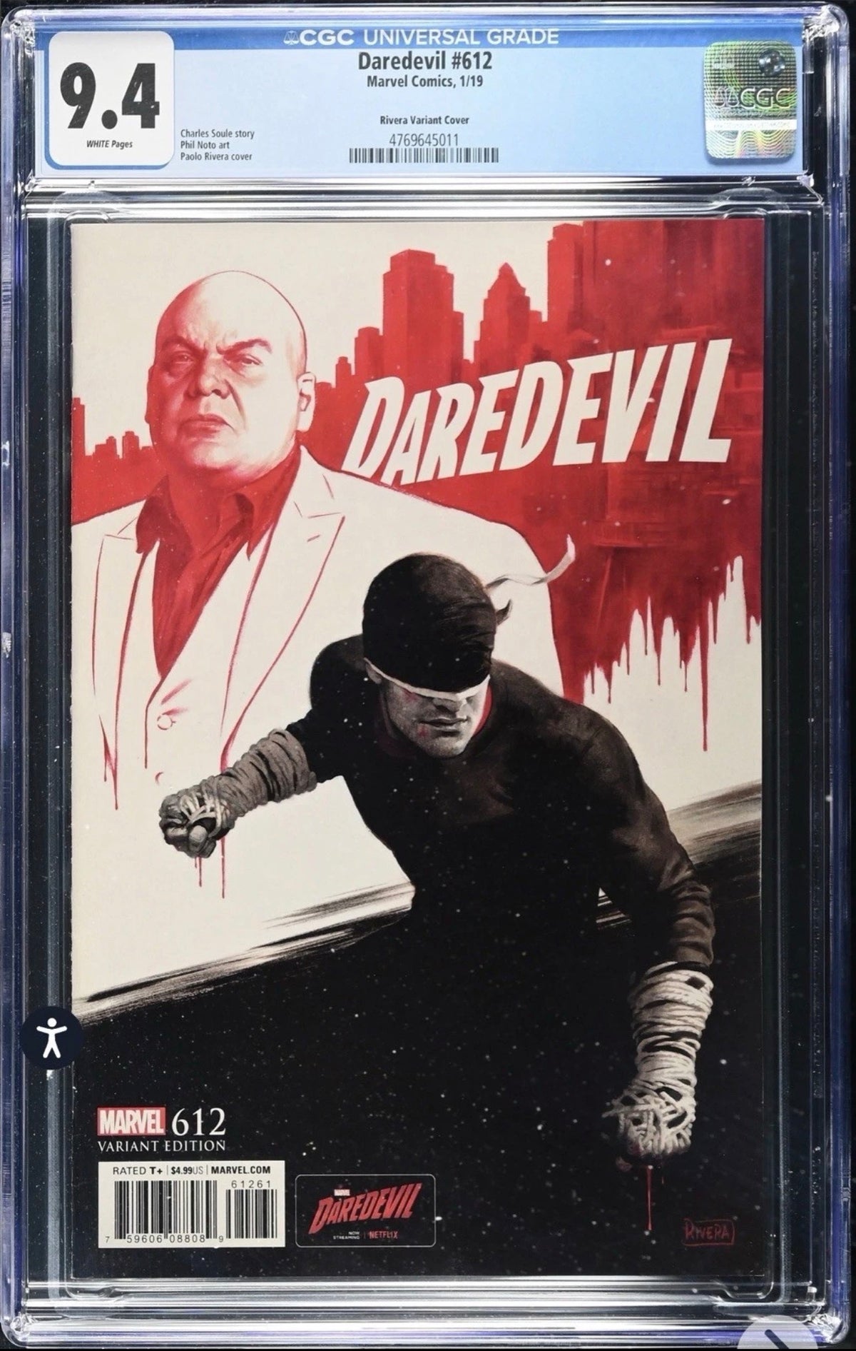 Daredevil #612 CGC 9.4 Rivera Variant Marvel Comics, 2019