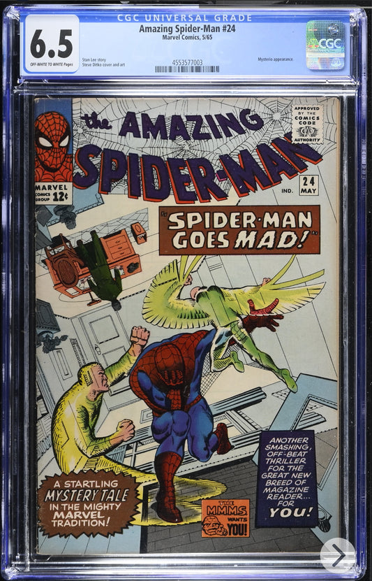 Amazing Spider-Man #24 CGC 6.5 (Marvel, 1965) Off White To White Pages