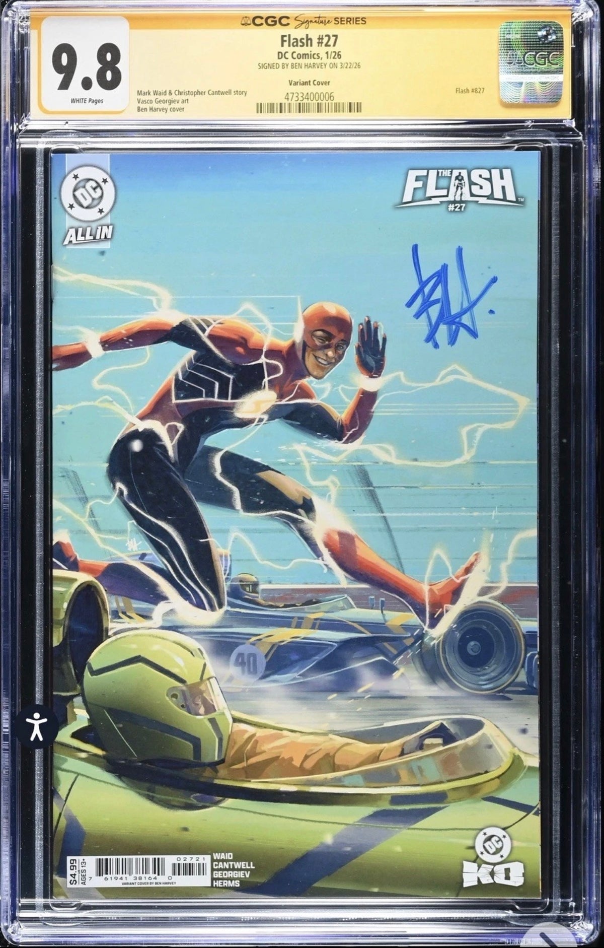 The Flash #27 CGC SS 9.8 Signed By Ben Harvey (DC, 2026)