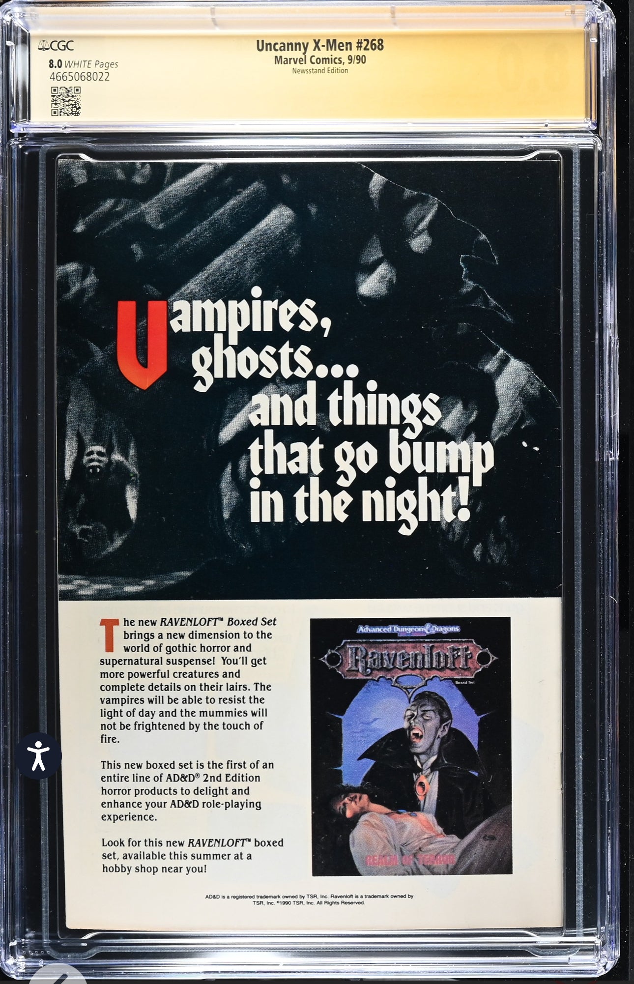 Uncanny X-Men #268 CGC SS 8.0 (Marvel, 1990) Newsstand Edition Signed By Jim Lee, Chris Claremont, Scott Williams