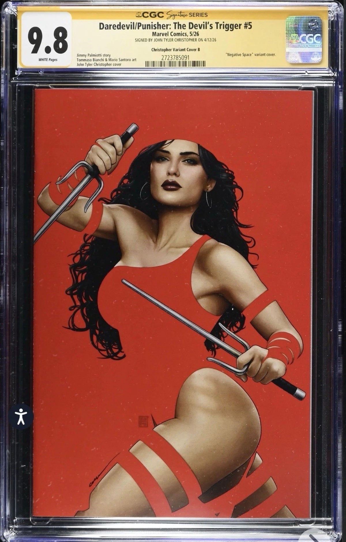 Daredevil Punisher: The Devil's Trigger #5 CGC SS 9.8 Signed By John Tyler Christopher  Marvel, 2025