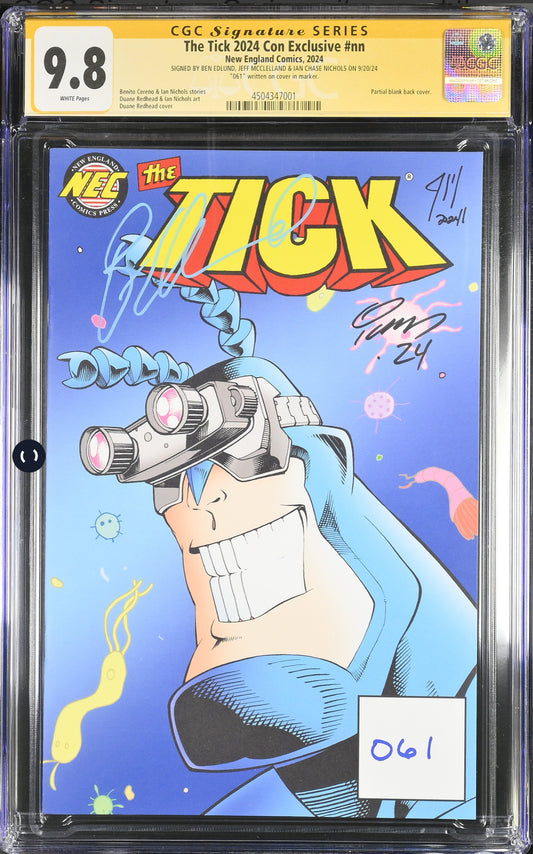 The Tick 2024 Con Exclusive #nn CGC SS 9.8 (3X Signed By Ben Edlund, Ian Chase Nichols,Jeff McClelland)