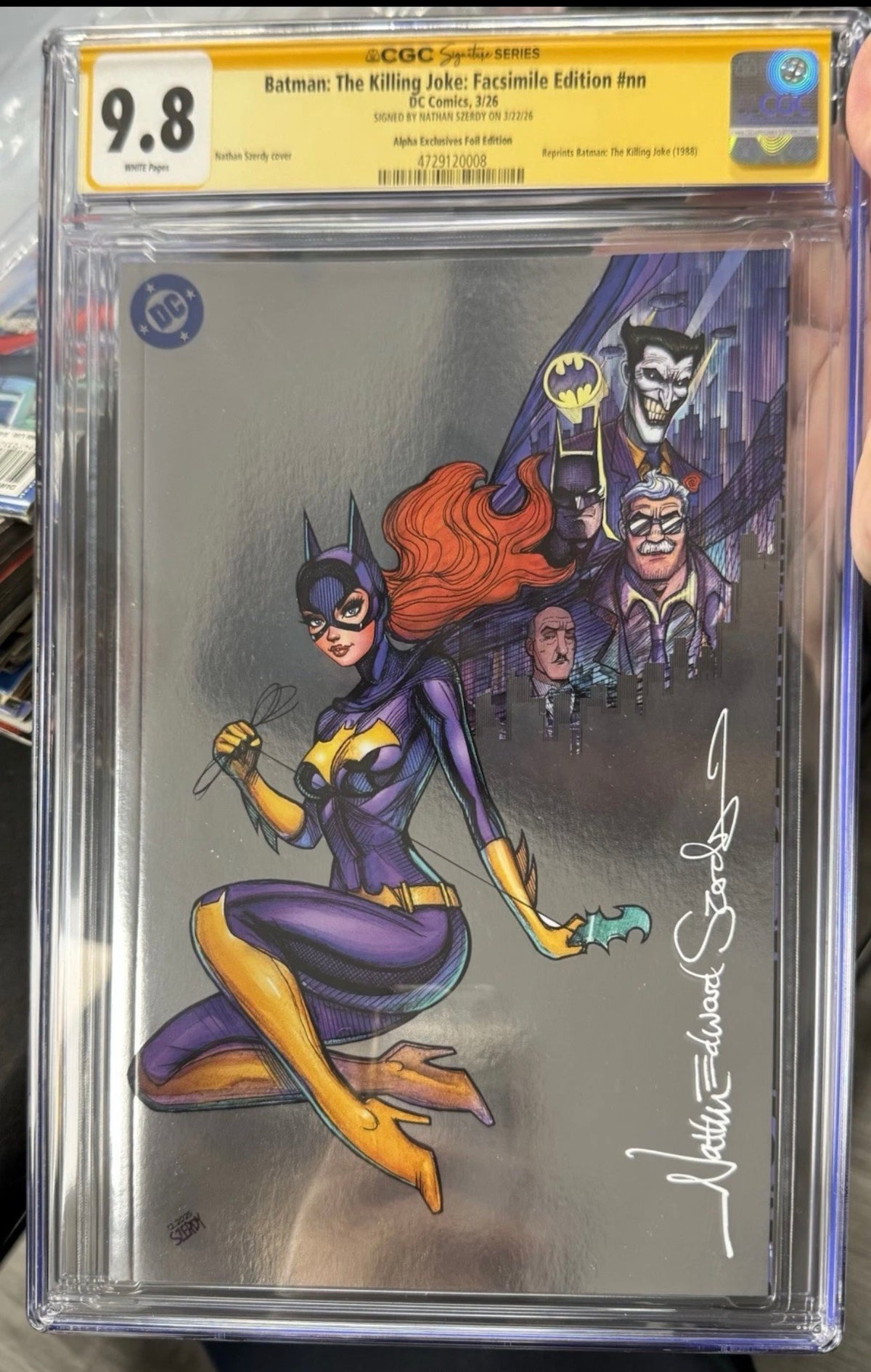 Batman The Killing Joke Facsimile #nn CGC SS 9.8 Signed By Nathan Szerdy Foil Variant ( DC, 2025)