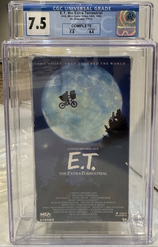 E.T. The Extra Terrestrial VHS CGC 7.5 (MCA, 1988) Case 7.5, Media 8.0