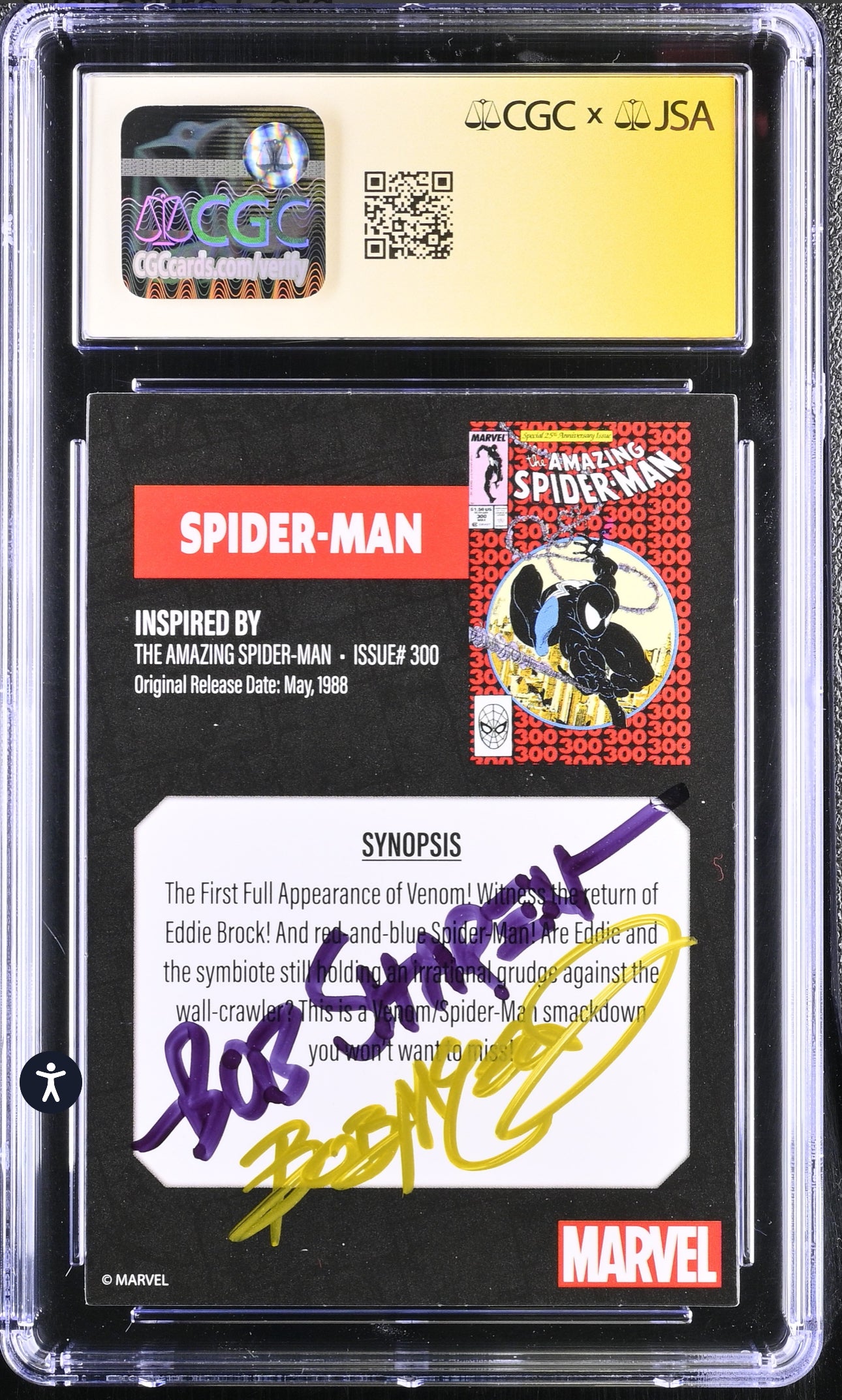 Amazing Spider-Man #300 CGC SS 8.0 McFarlane Toys Card Signed By Bob McLeod & Bob Sharen