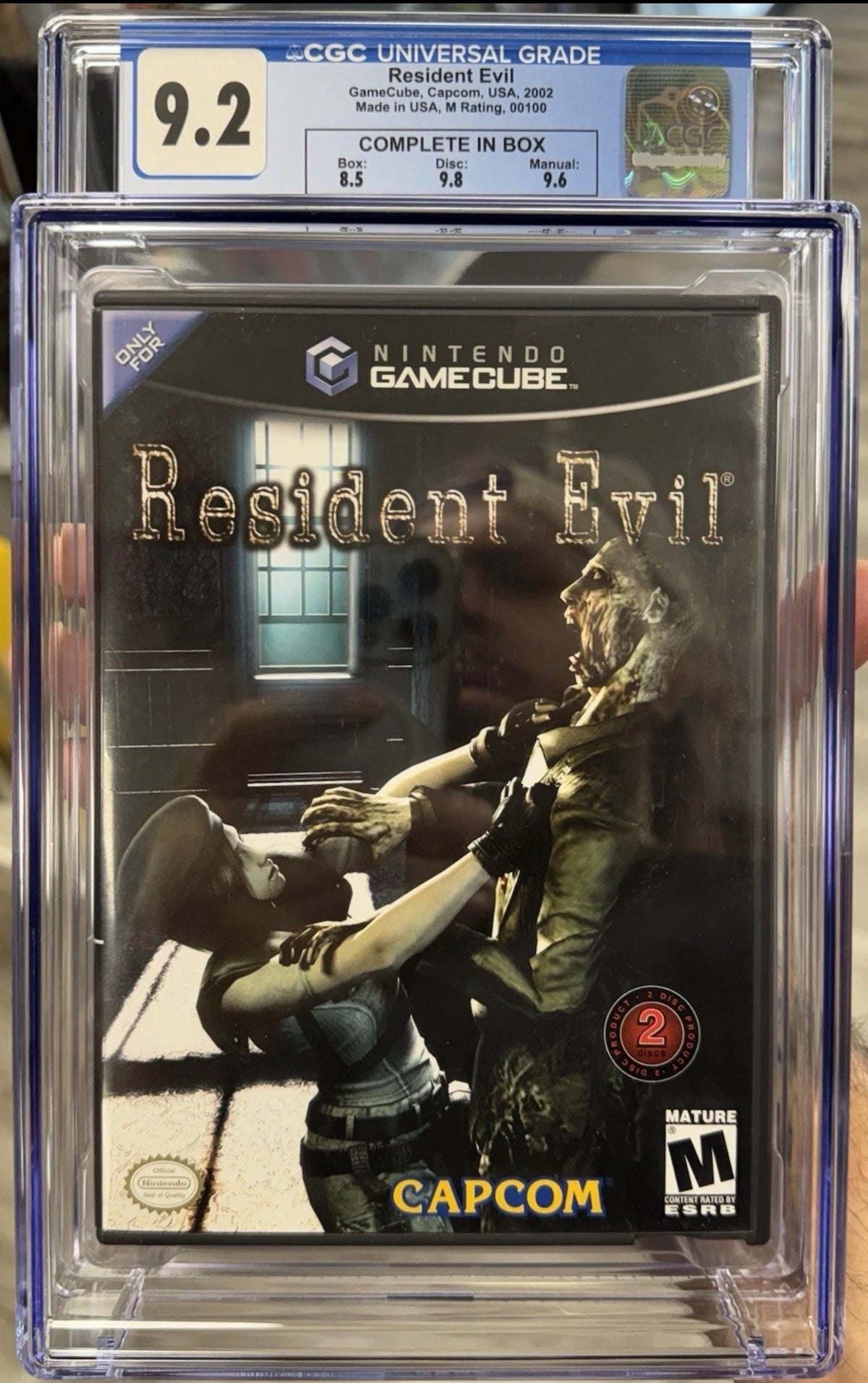 Resident Evil CGC 9.2 (GameCube, 2002) Box 8.5, Disc 9.8, Manual 9.6