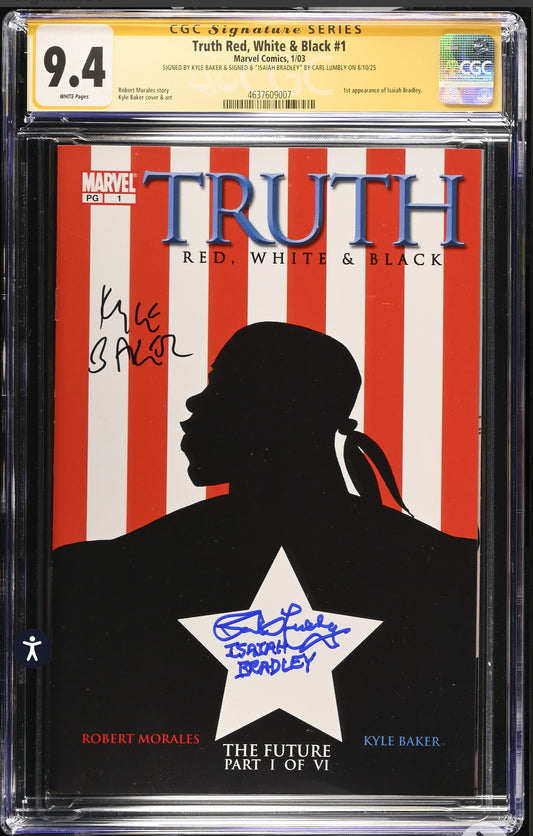 Truth: Red, White & Black #1 CGC SS 9.4 (Marvel, 2003) Signed by Carl Lumbly & Kyle Baker