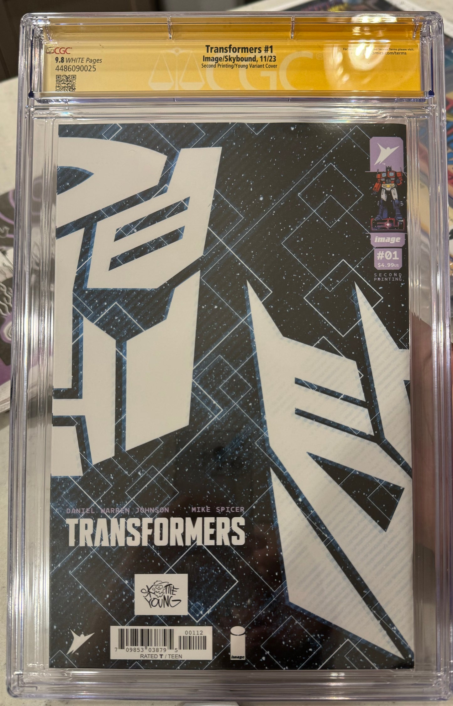 Transformers #1 CGC SS 9.8 (2nd Print Foil) Signed by Skottie Young