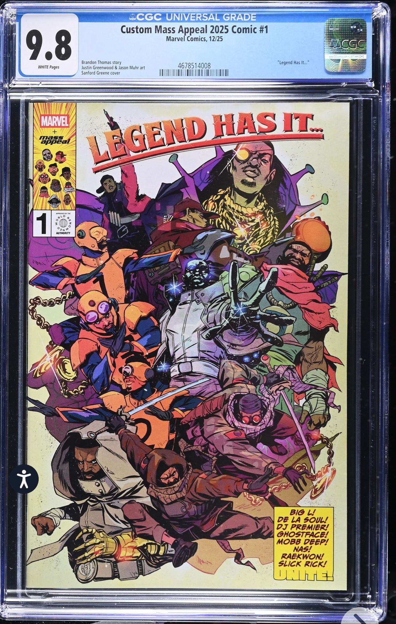 Custom Mass Appeal 2025 Comic Legend Has It #1 CGC 9.8